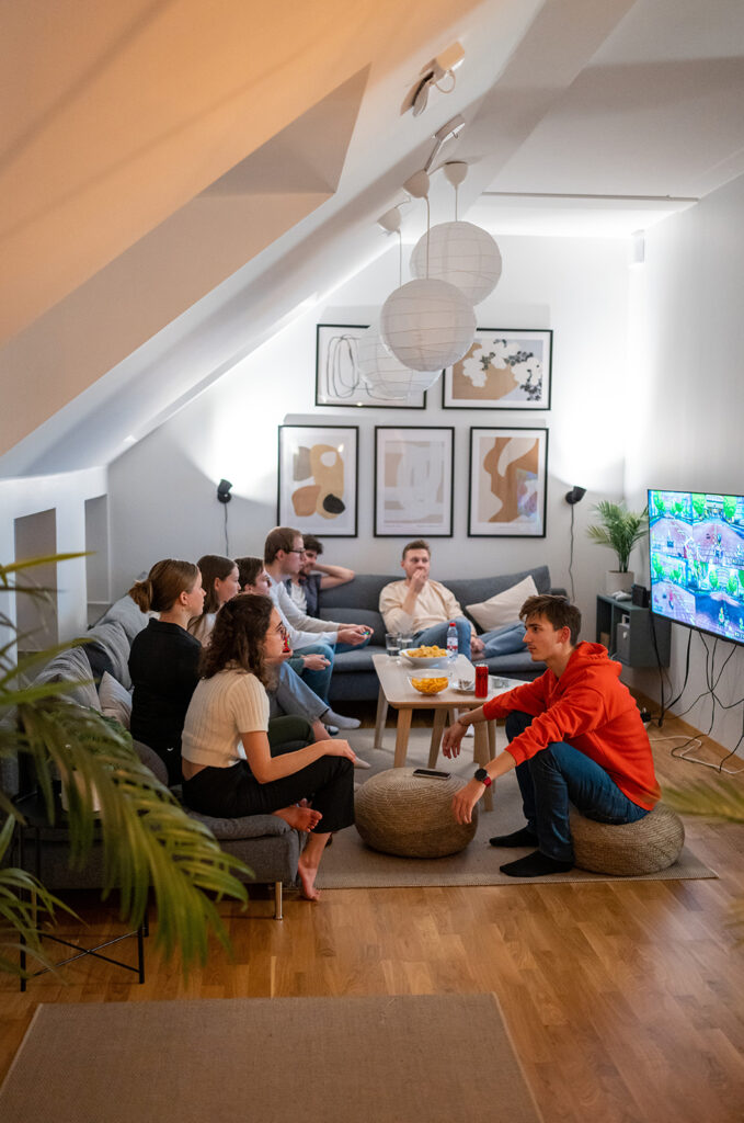 Pizzakväll i ett gemensamt utrymme. ©Colive Caseus